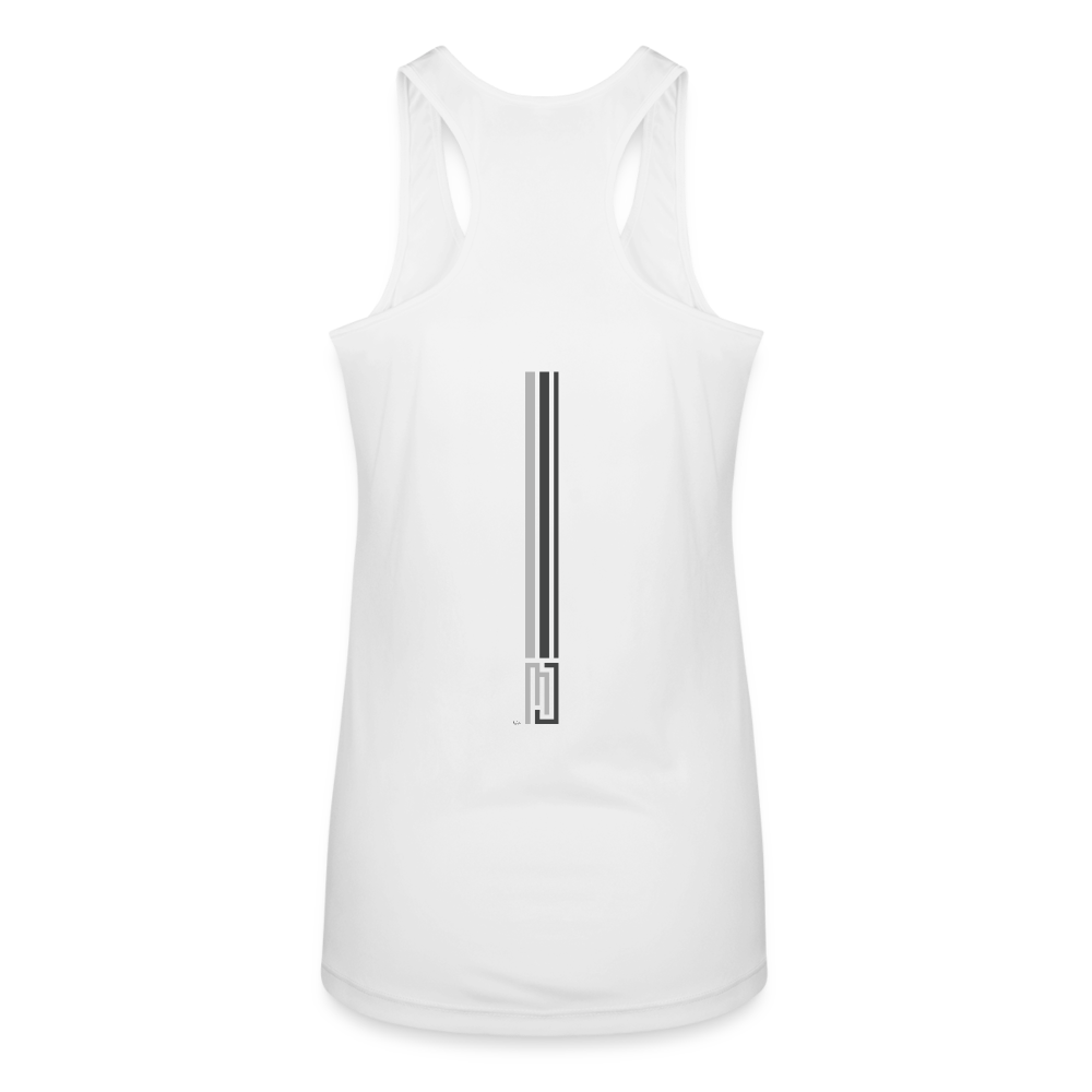 MJ Crest - Back Stripe -Racerback Tank - Womens - MJ510 - white