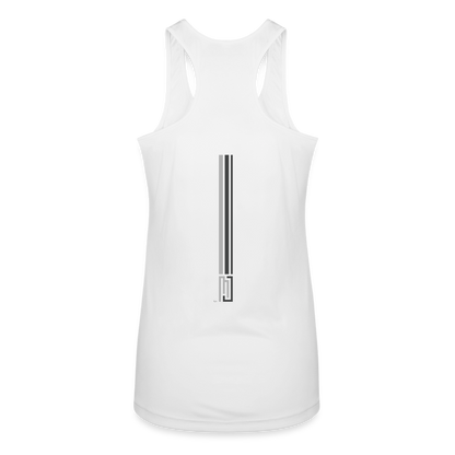 MJ Crest - Back Stripe -Racerback Tank - Womens - MJ510 - white